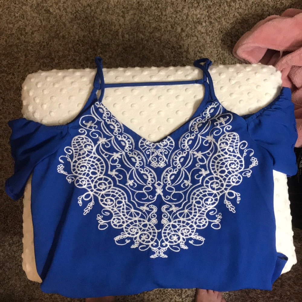 royals blue blouse